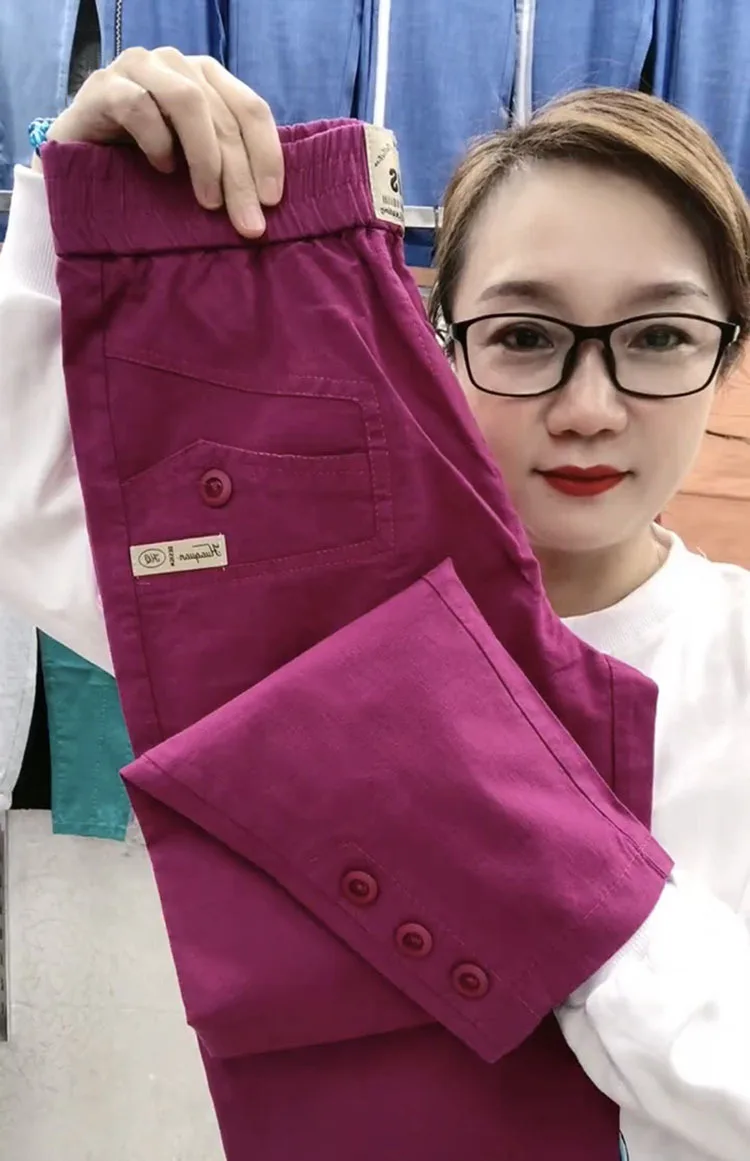 Women Cotton Linen Harun Pants Summer Loose New 2023 Ladies High Waist Versatile Thin Slim Casual Pants Female Nine-Point Pants