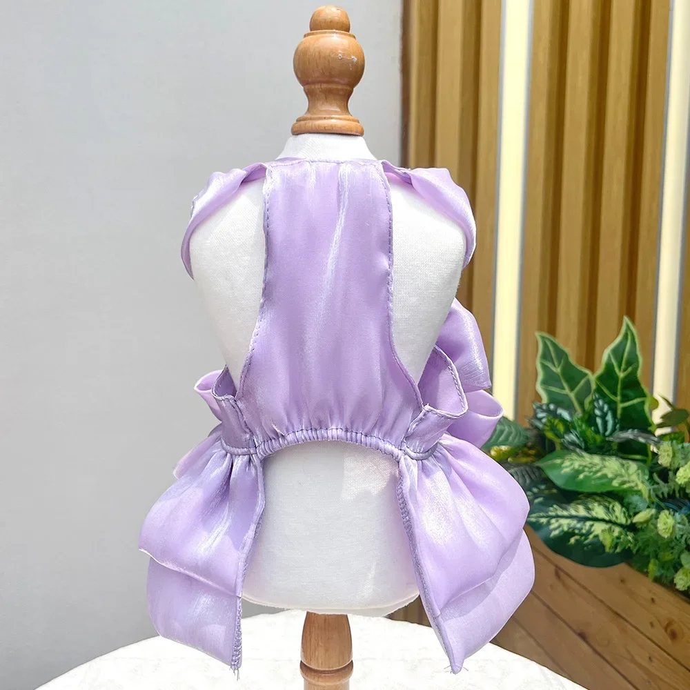 Solid Color Cat Dog Dresses with D-ring for Small Dogs - PeticaDeals