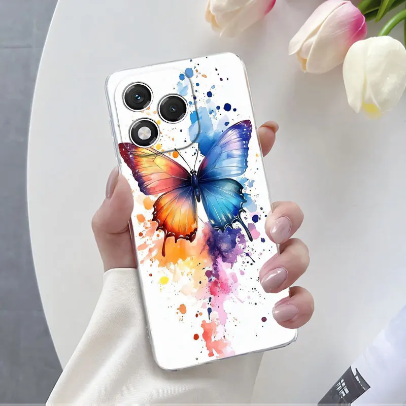 Luxury Fashion Clear Marble Flower Phone Case - Transparent Soft Silicone Protective Cover