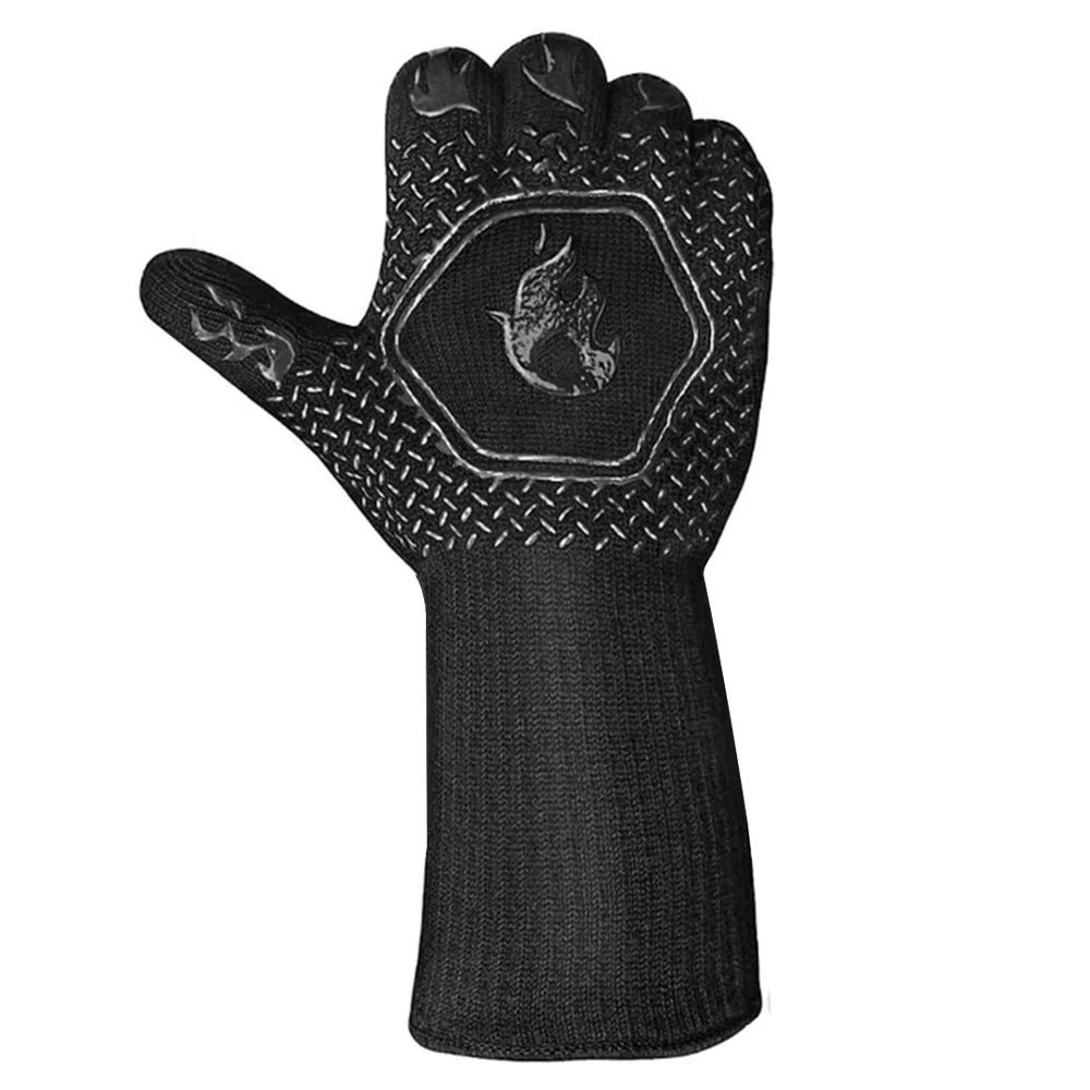 1Piece BBQ Oven Fireproof Heat Resistant Glove 800 Degree Heat Resistant Glove Microwave Heat Lnsulation Tool Silicone Oven Mitt 
