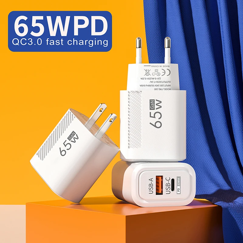 รูปสินค้า อะแดปเตอร์ชาร์จเร็ว GaN 65W USB-C ชาร์จได้หลายอุปกรณ์