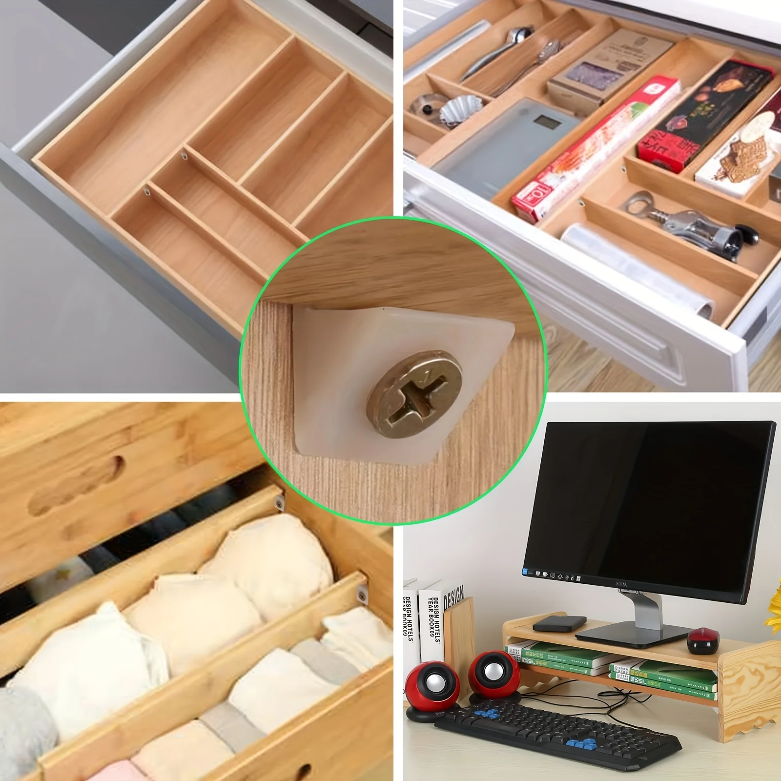 Drawer Wedges 50/100pcs Drawer Wedges With Screws 90 Degree Plastic Angle Code Bracket For Cabinets Bookshelves