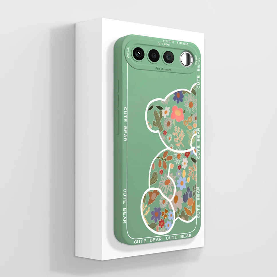 Aesthetic Floral Liquid Silicone Camera Protective Case - Soft & Smooth Cover