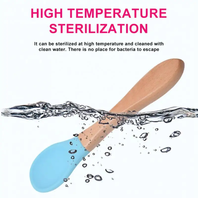 Tableware Baby Spoon Fork Set Children's Silicone Wooden Feeding Training Baby Dinnerware Cutlery Feeding Supplies 2pcs/set cutlery set,western style cutlery set,picnic cutlery set,picnic tableware,camping cutlery set,wooden cutlery set,baby feeding spoons