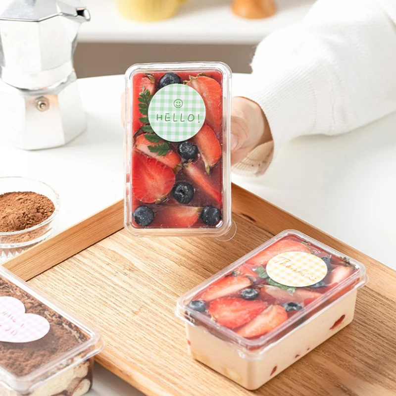 10pcs Transparent Plastic Hinged Takeout Containers,Food Packaging Boxes,Suitable For Desserts,Cakes,Cookies, Salad,Food