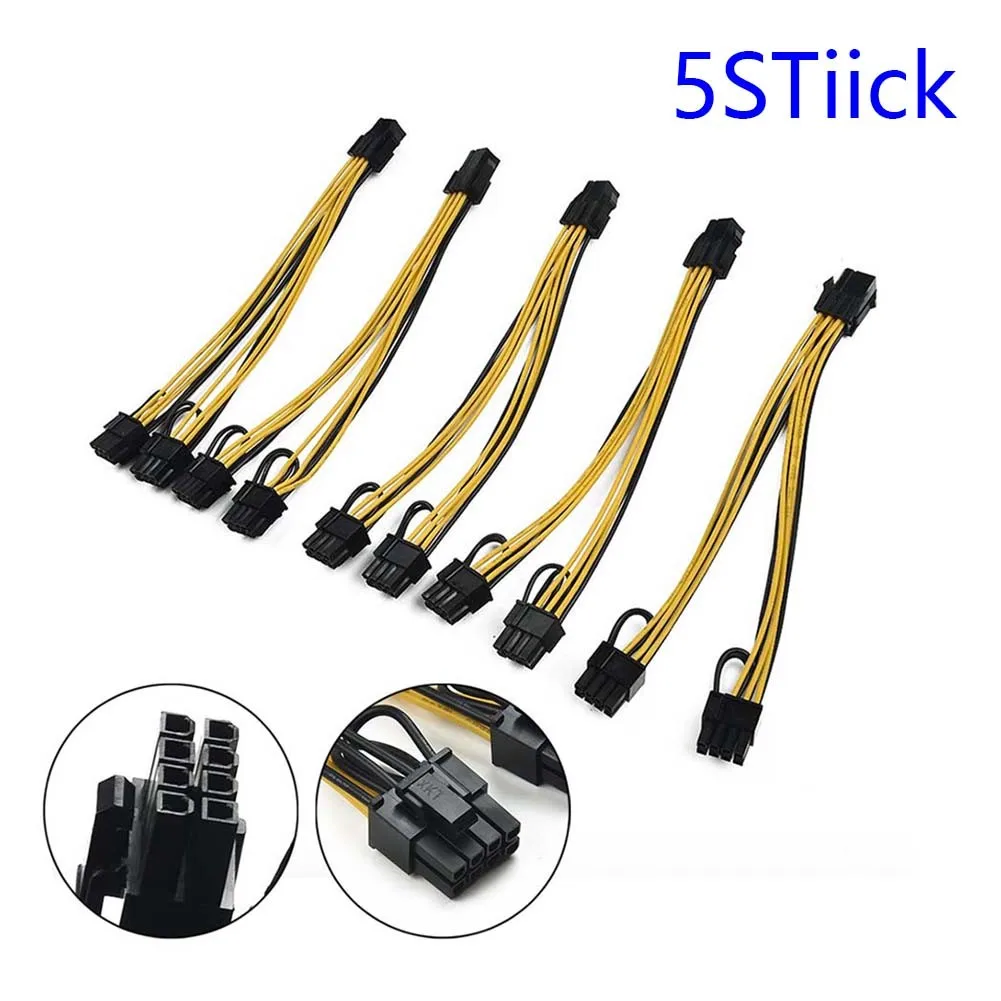 5pcs  6 + 2   Pci-E Pcie Gpu  ̺ ø  18 AWG  ̺ ̾  ׷ ī ̺ Ŀ