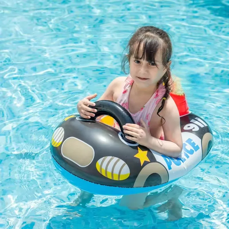 Swimming Float Seat Inflatable Water Toys Cartoon Police Car Baby Swimming Float Seat Boat Summer Outdoor Pool Swim Ring Inflatable Water Equipment swimming pool float,swimming float seat,inflatable water pad
