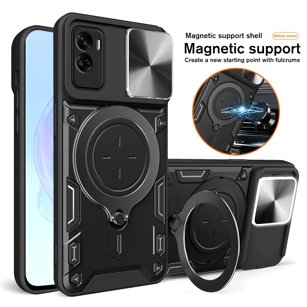 Per Honor 90 Lite 5G Custodia Slide Camera Proteggi Custodie Per Armature Su Honar Honer 90 Lite 90 Lite Light 5G Car Magnetic Ring Holder Cover