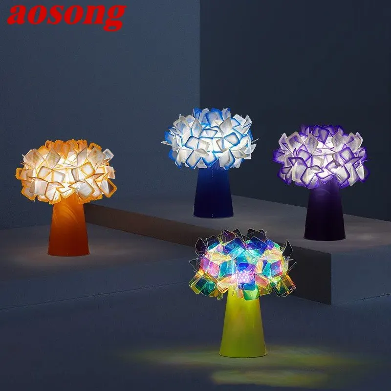 

AOSONG Simple Table Lamp Modern Flower Nordic LED Decorative Desk Light for Home Bed Room Bedsid
