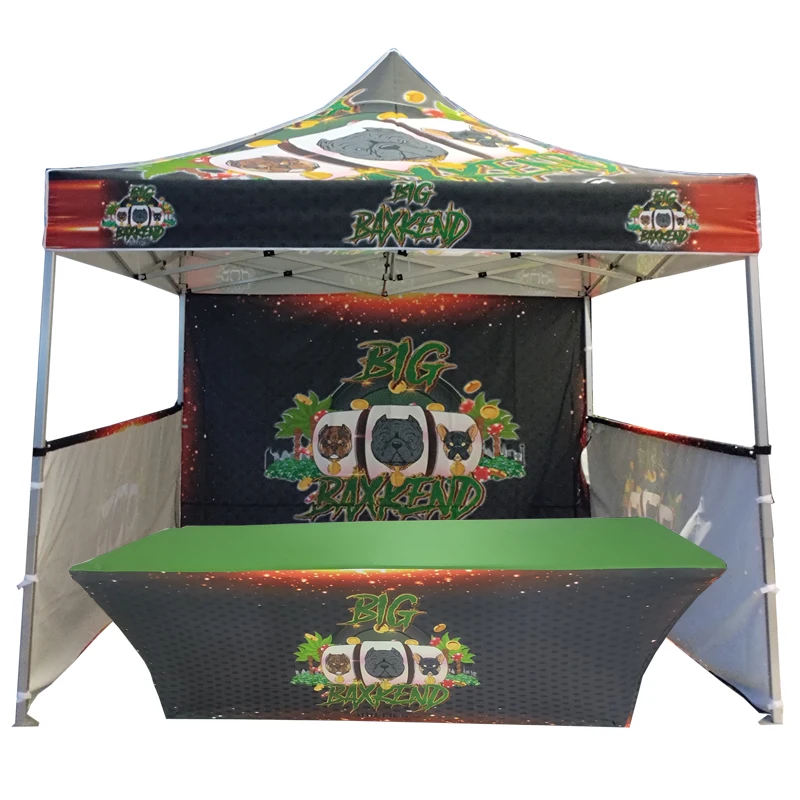 

3*3M Strong Aluminum Tent Customized Gazebo Outdoor Shelter &Table Cloth Printing Logos For Advertising & Event With Wall