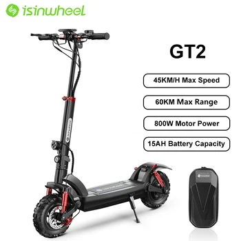 E-scooter elettrico per adulti pieghevole Isinwheel GT2, monopattino elettrico da 800 W, monopattini 48 V 15 Ah, monopattino da 45 km/h