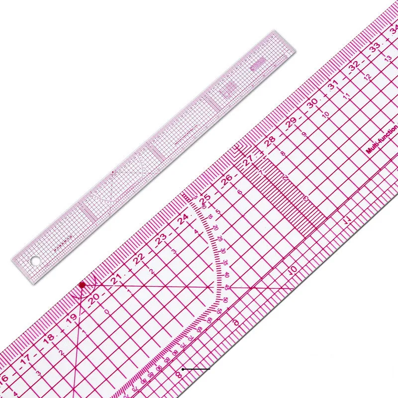 

1Pcs PVC Transparent Metric Straight Ruler Garment Proofing Cutting Rulers Multi-function Double Side Sewing Tools Accessories