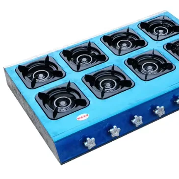 Lyroe Professional Export Lightweight Blue Stainless Steel Household Desktop Eight-burner Gas Stove