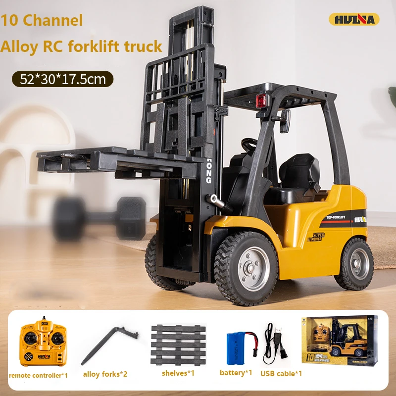 

Huina 577H Alloy Forklift 1/10 Scale Remote Controlled Forklift Truck Rc Construction Engineering Car Electronic Car Toys Gift