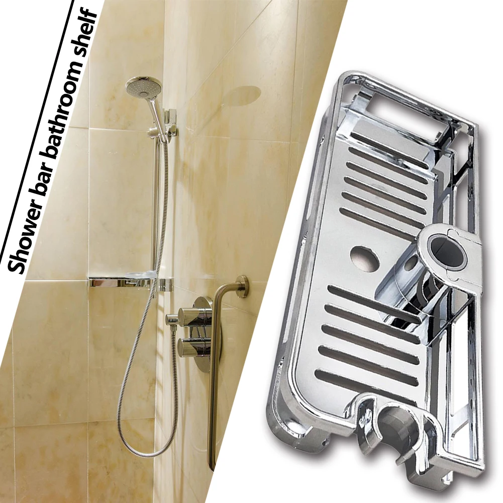 Shower Storage Holder No Drilling Lifting Pole Shelves Shower Caddy Shelf for Rail with Diameter of 22 24 25mm