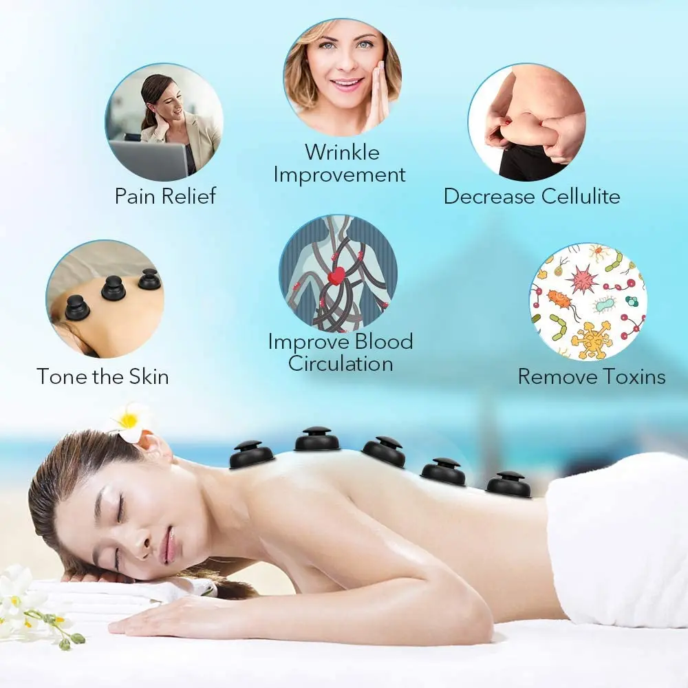 1/12Pcs Silicone Cupping Therapy Set Cups Massage Professional Vacuum Cupping Anti Cellulite Suction Cup Facial Body Pain Relief 5