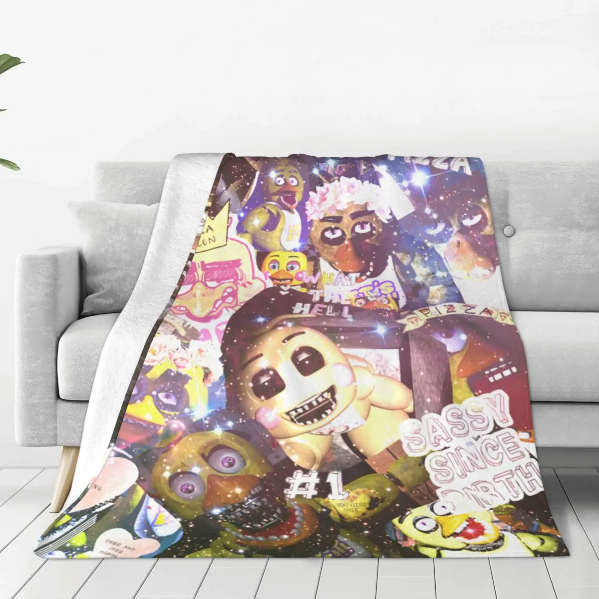 Fnaf Security Breach Game Blanket Fleece Spring Autumn Portable