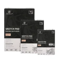 Sketchbook Top Spiral Bound Sketch Pad, 24 Sheets Acid Free Paper(160gsm) , Professionals Painting Drawing Sketching Book 1