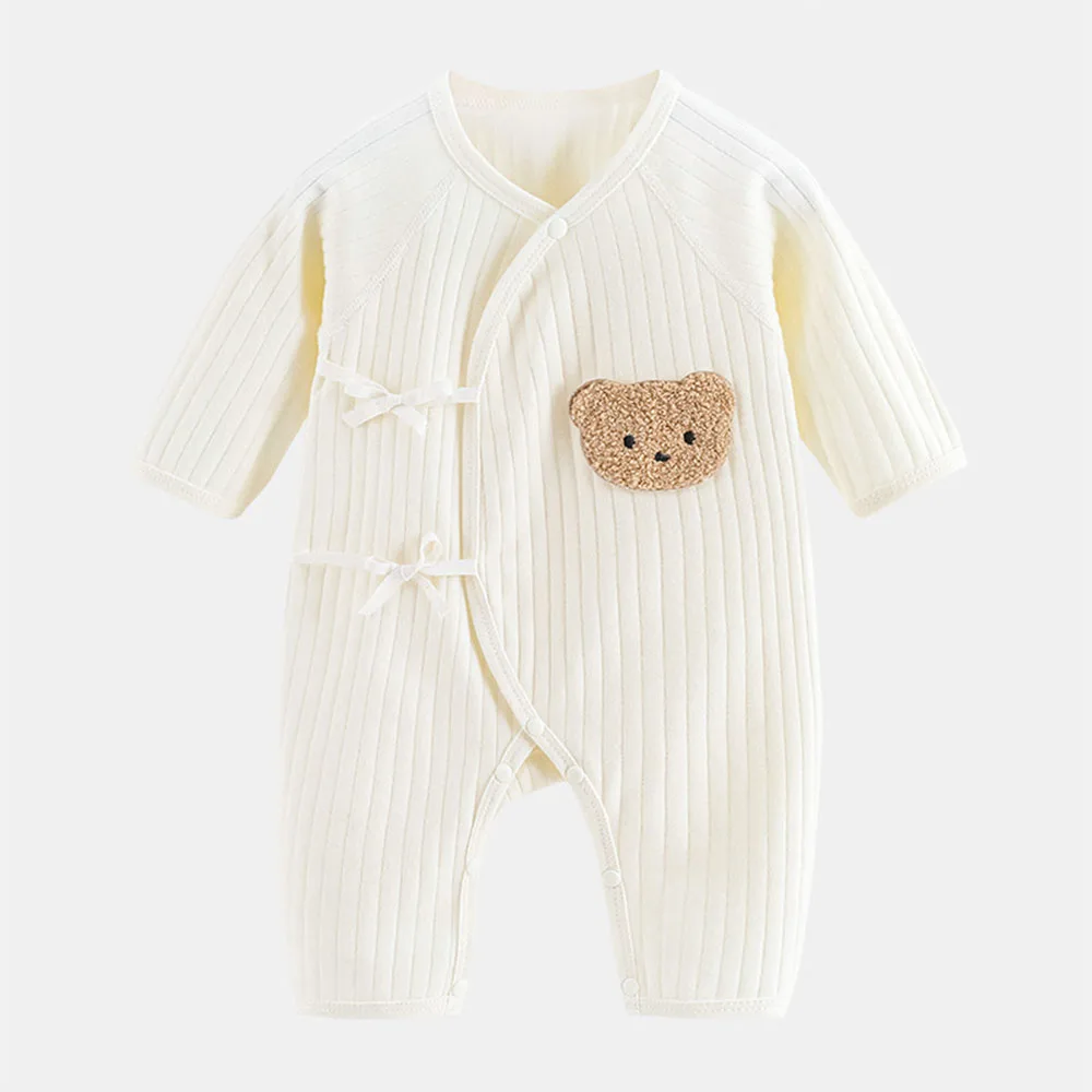 Personalized Of Newborn Four Season Jumpsuit,Embroidered Baby Internet Famous Teddy Bear Clothing Baby Gift Package