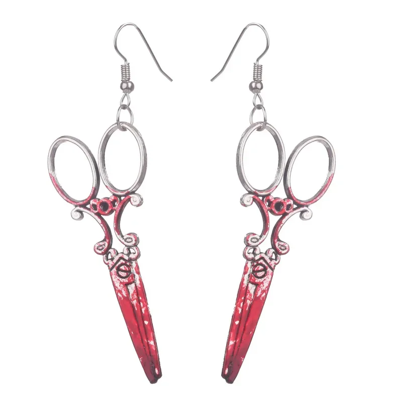 Dangle Earrings Drop Earrings Pendant Earrings Long Earrings Ear Loops Jewelry 1Pairs Halloween Horror Bloodstain Scissors Axe Sharp Knife Dangle Earrings for Women Fashion Exaggerated Jewelry Party Gifts