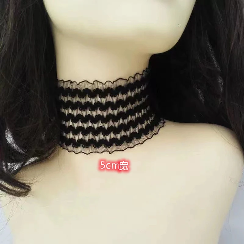 Spitze Hals Dekoration Gefälschte Kragen High Neck Abdeckung Warme Schal Stehkragen Abnehmbare Neck Strap Elastische Rüschen Bluse Kragen – Detail 10