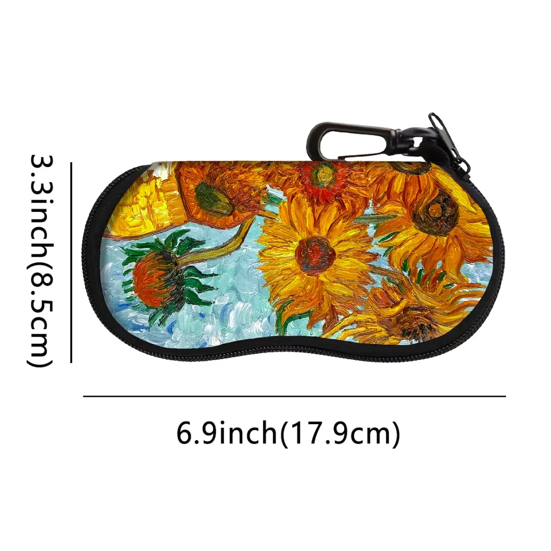 Van Gogh Ölgemälde Brillen Weiche Stofftaschen Sonnenbrillen Taschen Brillenetuis Reißverschluss Männer Frauen Brillenetui Brillenetui – Detail 1