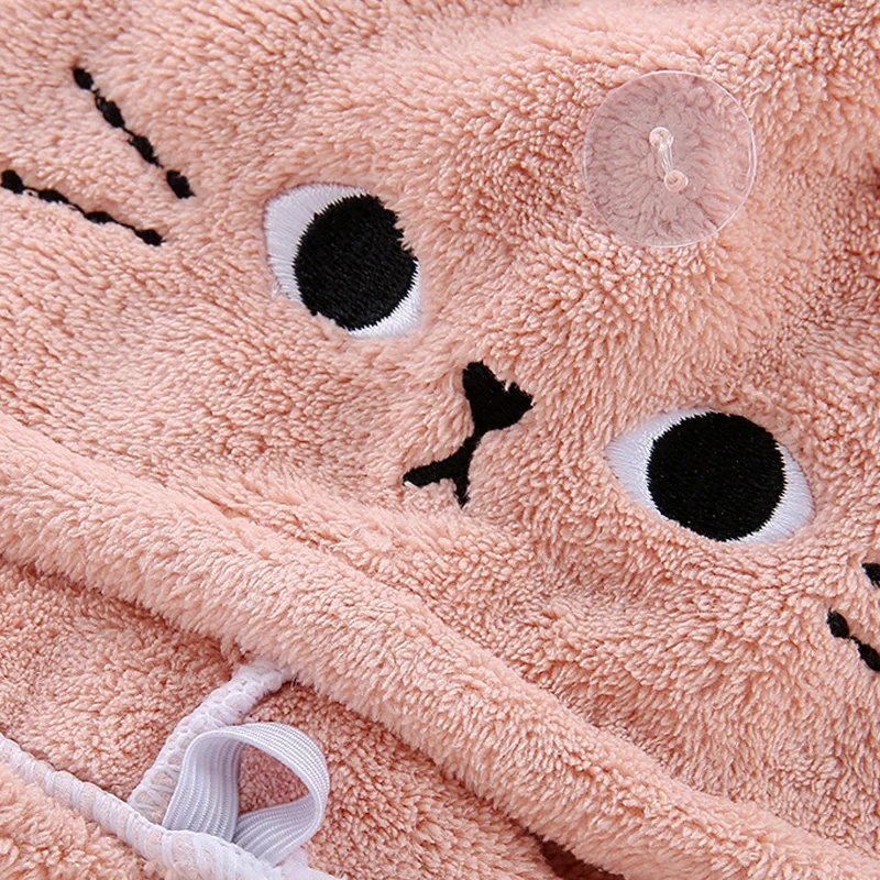 Dry Hair Cap Water Absorbing Coral Wool Cute Cartoon Pattern Facial Headband Makeup Remover Dry Hair Towel hair towel