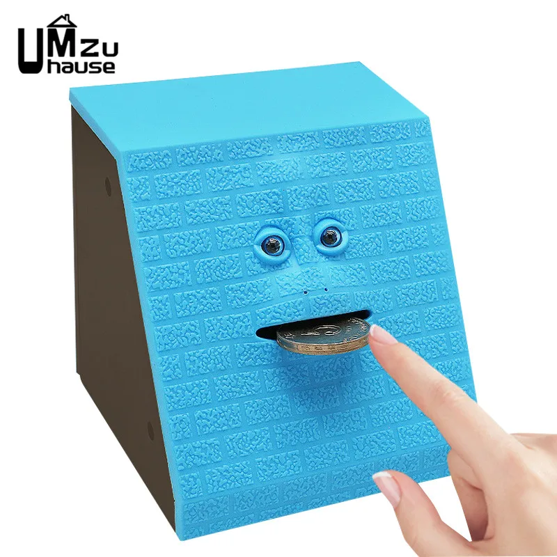 Fun Face Piggy Bank Eat Coin Moneybox Cute Electronic Facebank Save Kid Money Box Storage Toy Creative Mini Case Home Decoration