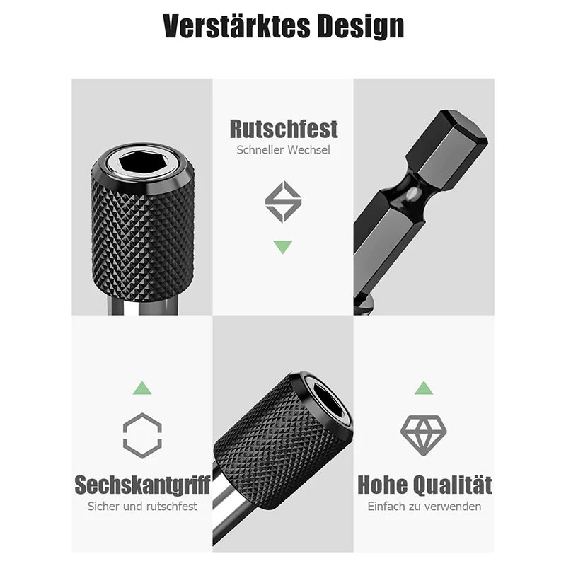 60mm Three-piece Quick-change Coupling Rod Hexagonal Shank 1/4 Hexagonal Quick-release Self-locking Extension Rod