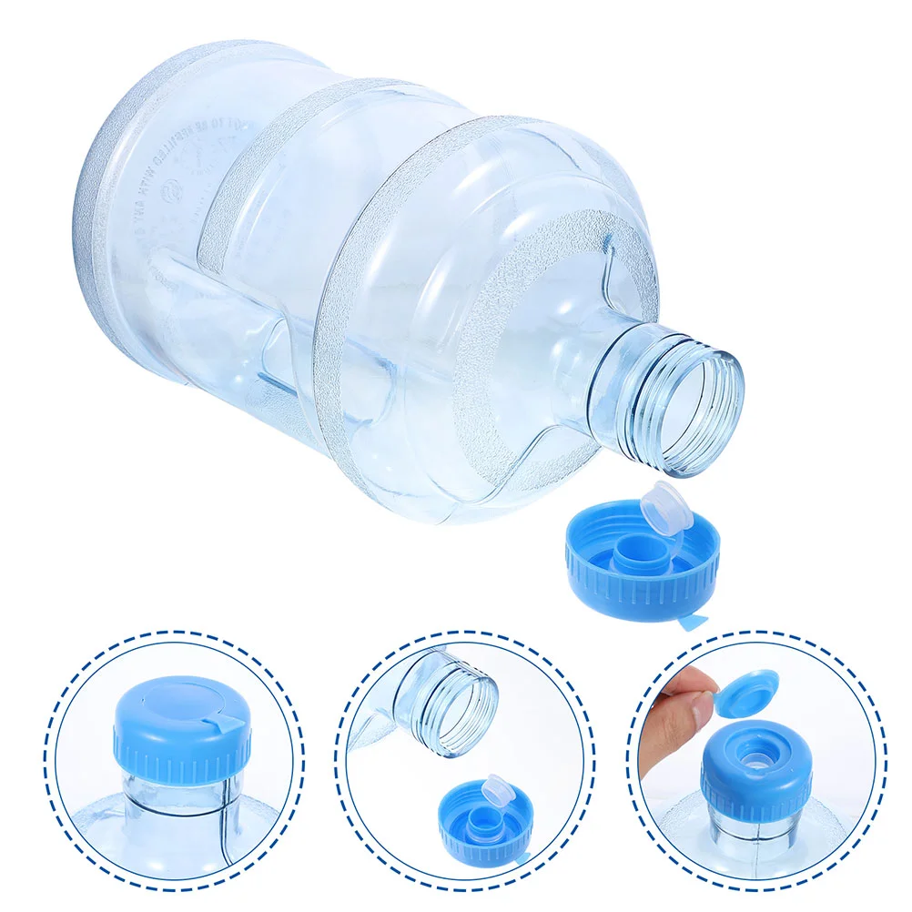 

5 Gallon Water Jug Plastic Crown Cap Reusable Water Bottle Water Storage Bucket 2 Cap 5 Liters Water Container Camping Water