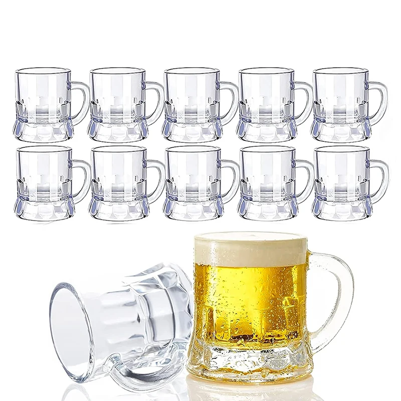 Plastic Beer Mug 1oz, 6PCS Mini Beer Mug Shot Glasses,Small Plastic Shot  Cups for Party Drink,Beer,Whiskey,Tequila,Vodka - AliExpress