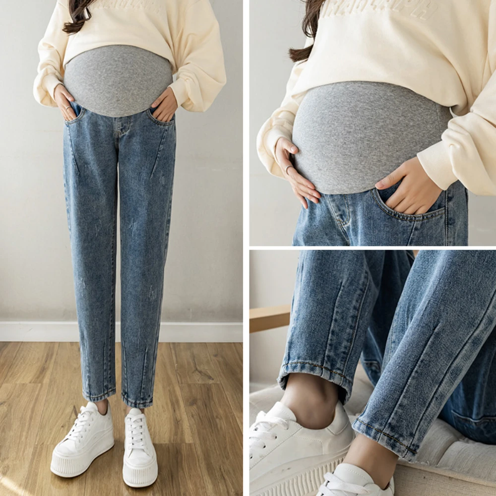 Femme enceinte Ripped Jeans Pantalons de maternité Pantalons soins  infirmiers Prop ventre Legging Bleu clair Bleu clair - Cdiscount  Prêt-à-Porter