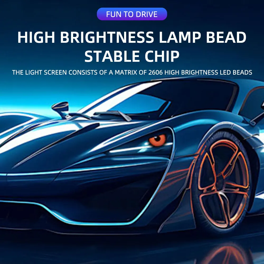 Dämonen auge LED-Anzeige für Auto Scheinwerfer Modifikation DIY Animation Teufel Augen Muster Blinker Lampe App Steuerung Pixel Panel – Detail 3