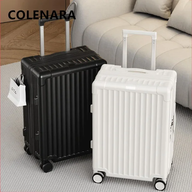 COLENARA Luggage Travel Bag 20"24 Inch PC Boarding Box men's Trolley Case Lightweight Expandable Handheld Travel Suitcase 1