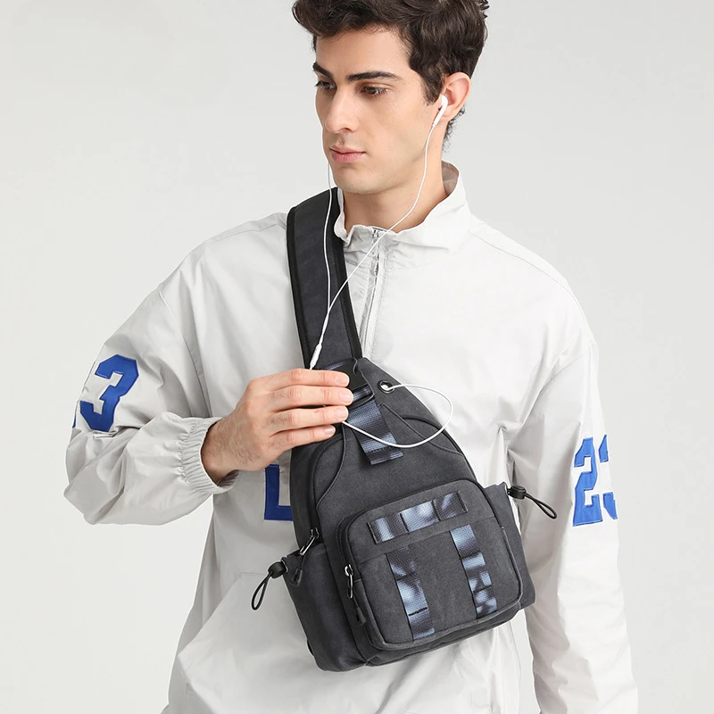 New Sports Cycling Men's Crossbody Bag Camouflage Waterproof Men's Tactical Chest Bag Casual Mobile Phone Shoulder Bag