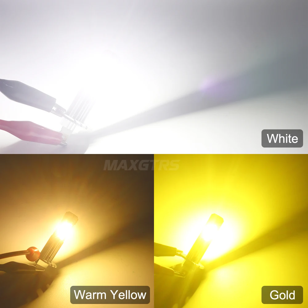 Dual Pack LED Headlight Bulbs - 12000LM 60W 6500K Warm Yellow, Super Bright, Fanless, Plug and Play Mini Size