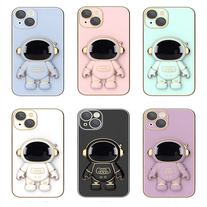 3D Astronaut Folding Stand Holder Phone Case For iPhone 11 Pro Max 12 13 Mini XS X XR 6 6S 7 8 Plus SE Lens Protect Back Cover iphone xr cover