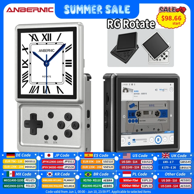 Console de jeu portable Anbernic RG Rotate, écran rotatif IPS de 3,5 pouces, Android, alliage d'aluminium, 2000 mAh, lecteur de jeux rétro portable AI 1