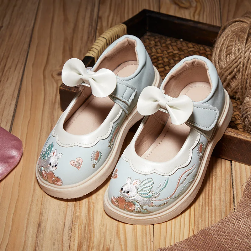 Zapatos Ni&ntilde;a Ethnic Girl Shoe Autumn New Cute Princess Shoe Embroidered Kid Dance Single Mary Jane Shoeтуфли
