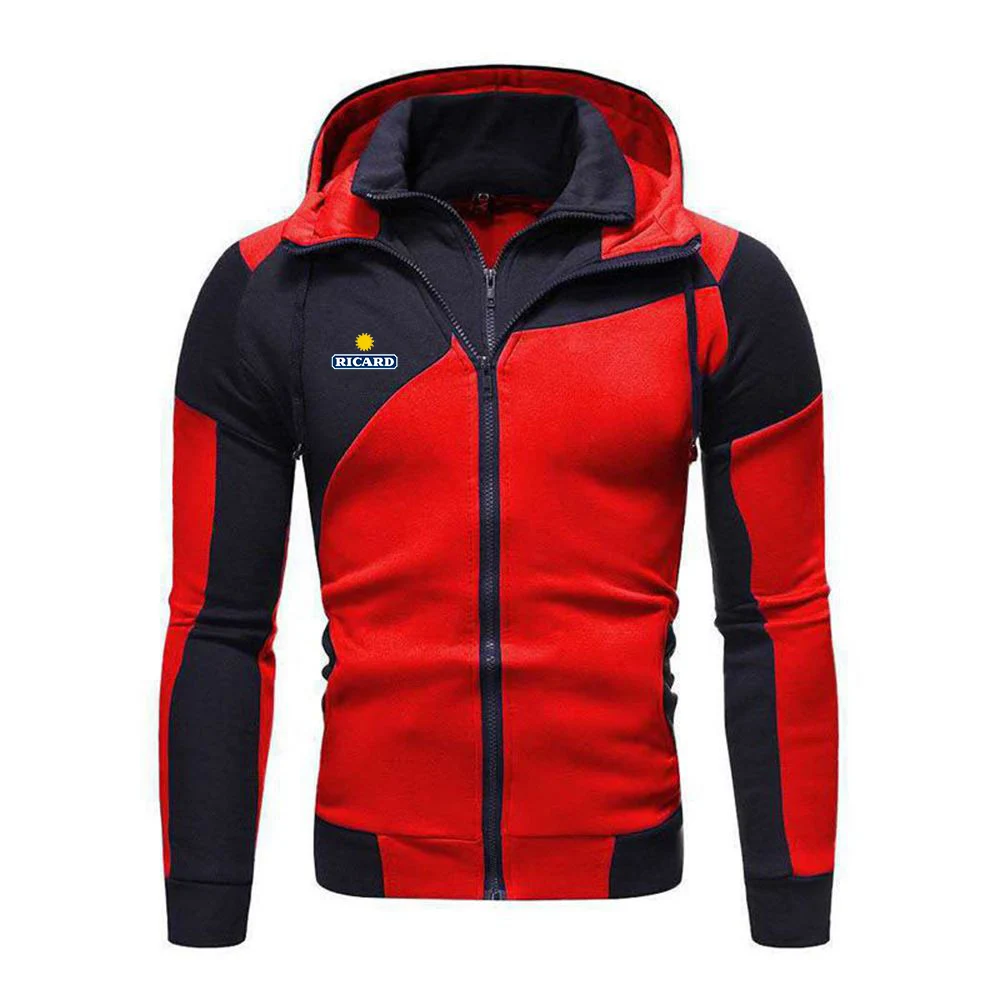 

2023 New Men's Printing RICARD Fashion Splicing Tracksuit Zipper Jacket Sweatshirt Harajuku High Quality Casual Hoodies Coat