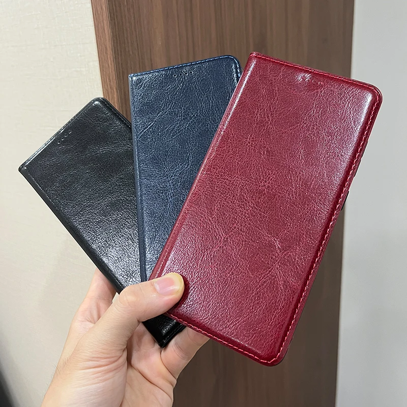 Genuine Leather Flip Wallet Phone Case Cover