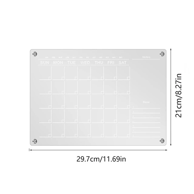 Calendar Clear Acrylic Drawing Dry Erase Board Planner Daily