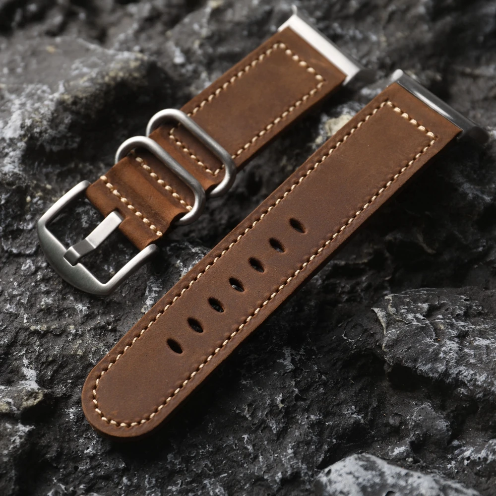 اليدوية طبقة الرأس حزام جلد البقر مناسبة لساعة غال...