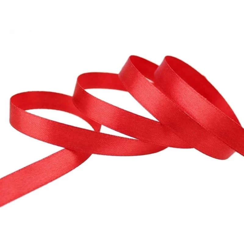 25Yards/Roll Single Face Red Satin Ribbon Wholesale Gift Wrapping Christmas Ribbon (6/10/12/15/20/25/40/50/75/100mm)Width