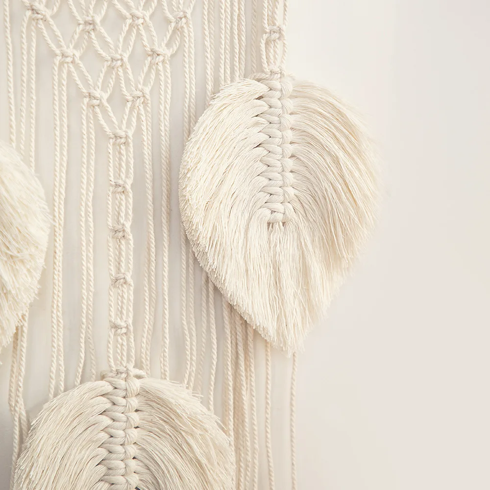 Nordic Macrame Tapestry Life Tree Leaves Dream Catcher Wall Hanging Kids Bedroom Tassel Dreamcatcher Hanging Tapestry Home Room 4