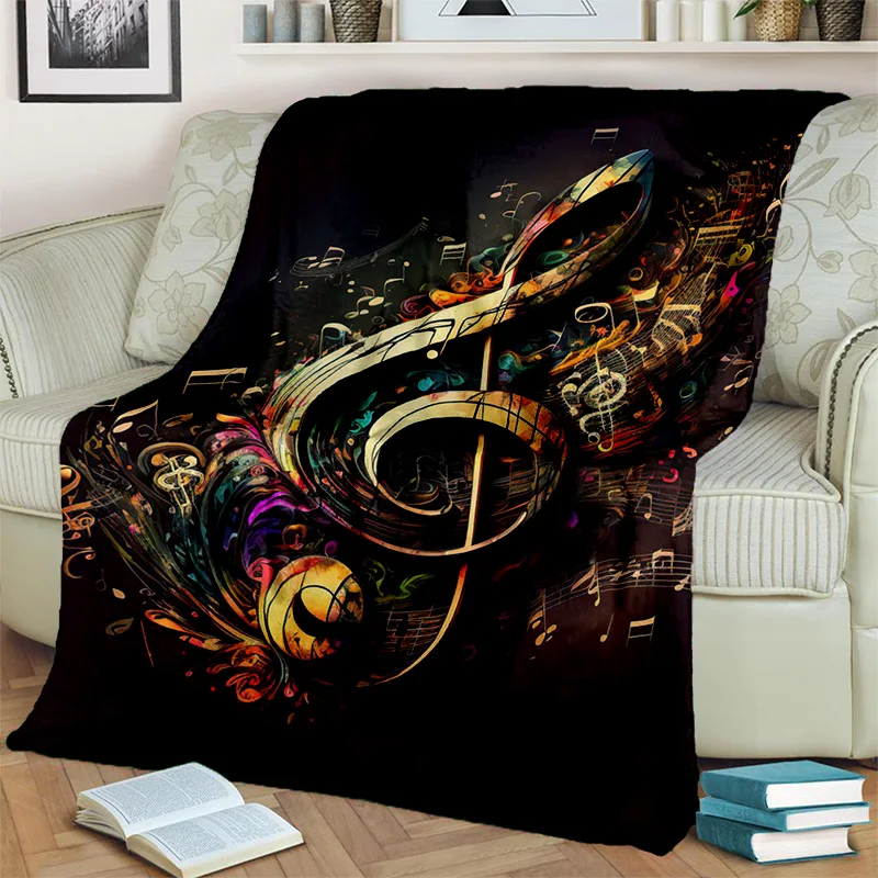

3D Colorful Musical Note Music Score Blanket,Soft Throw Blanket for Home Bedroom Bed Sofa Picnic Travel Office Cover Blanket Kid
