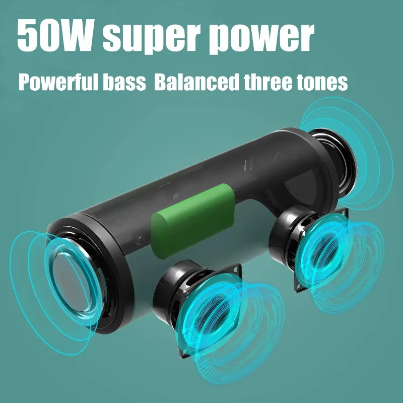 

Hero1999 Bluetooth Speaker 50W Portable Speaker Outdoor Waterproof Low System