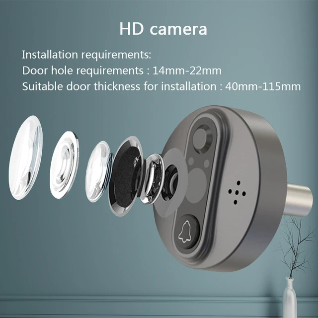 WiFi Video Door Peephole Camera Doorbell Viewer with LCD Monitor Night Vision Tuya APP Control for Apartment Home Security 4