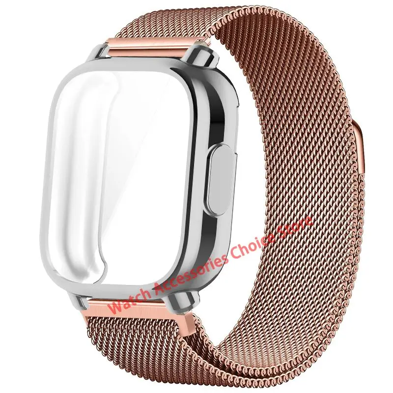 Premium TPU Case with Milanese Magnetic Metal Strap for Smart Watch - Full Screen Protection, Soft Shell Design