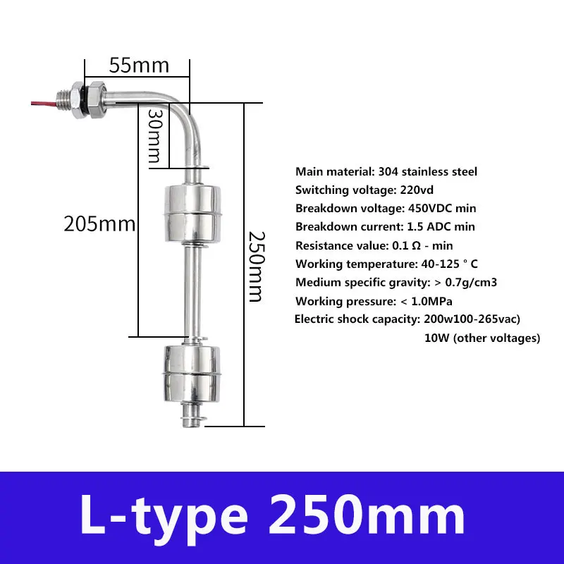 Water Level Switch Stainless Steel Double Floating Ball Sensor